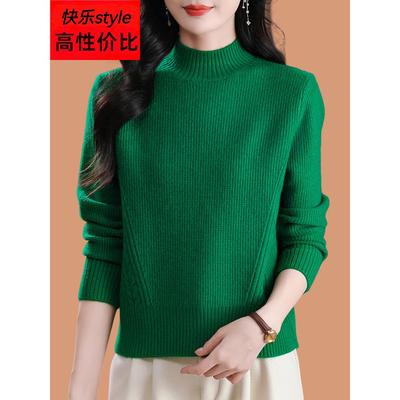 半高领短款羊毛衫2025新款秋冬季加厚女士毛衣爆款内搭针织打底衫