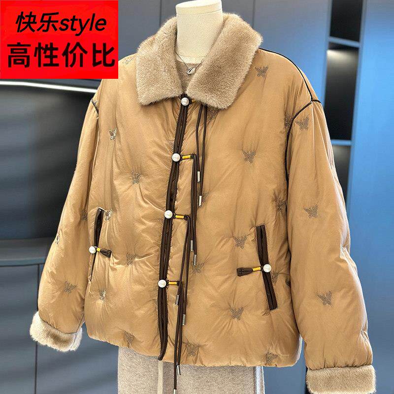 时尚中国风妈妈装羽绒服外套女冬季新款上衣气质百搭中老年棉袄