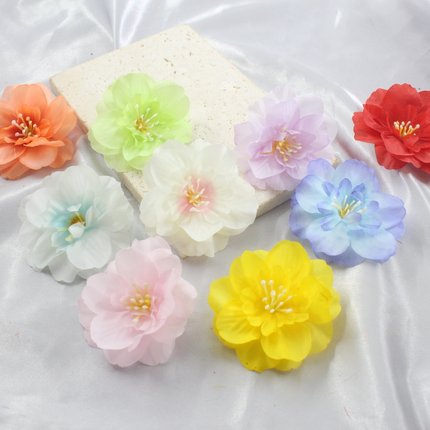 新款超仙仿真花海棠樱花假花头 手工diy材料簪花头饰花环痛包装饰