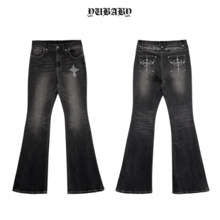 铆钉牛仔裤 图腾个性 24：00限时四小时粉丝内购七折 3.28晚20：00