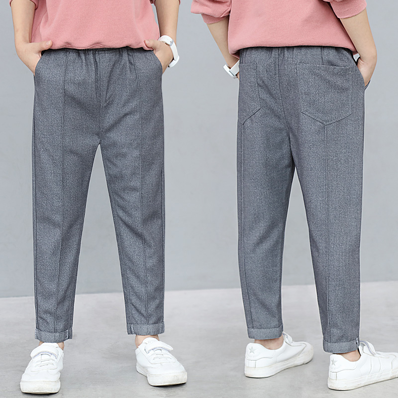 男童西裤韩版春秋灰色校裤休闲裤