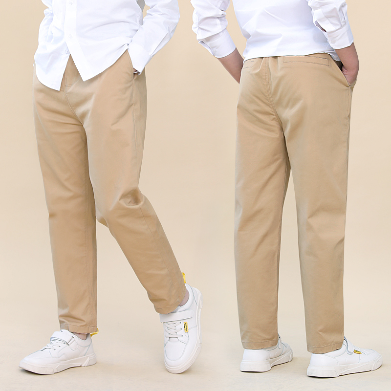 儿童校裤卡其色男童女童演出西裤