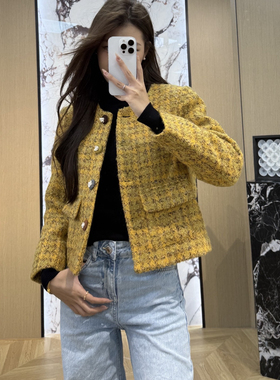 诺诺冬上新小香风粗花呢外套羊毛外套含70羊毛B5874