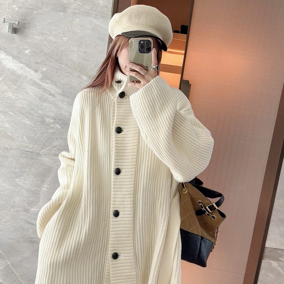 诺诺冬上新复古慵懒高领羊毛外套(配腰绳)含100羊毛YC424
