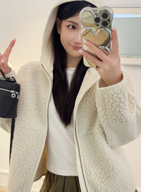 诺新小众设计毛绒绒休闲减龄保暖泰迪绒短外套（含44羊毛）14906