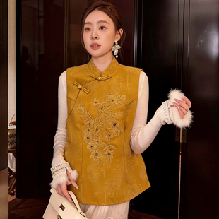 诺诺小众设计26年早春高级感重工金线刺绣马甲 J299 含30真丝