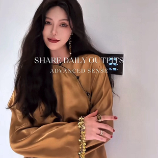 诺诺大货备足纸醉金迷新中式盘扣衬衫袖口拼接亮片小衫19980256