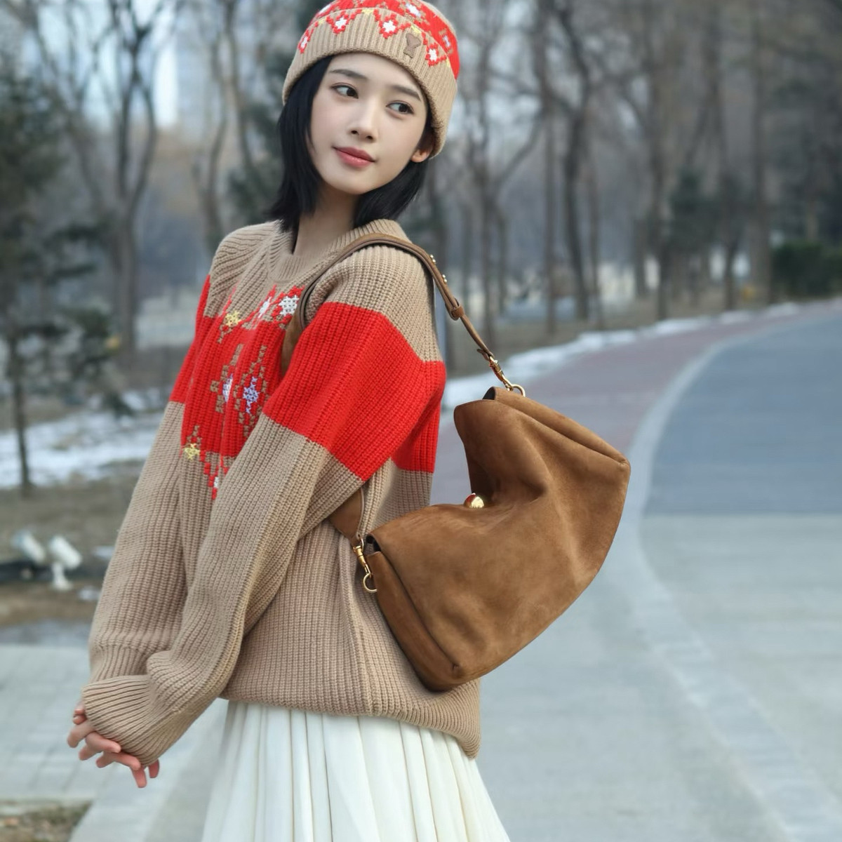 诺诺设计毛撞色氛围感套头毛衣针织衫上衣毛衣(含100羊毛)26830,女装/女士精品,毛针织衫,淘宝优惠券,粉丝福利购,淘宝优惠卷