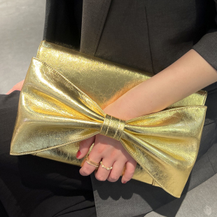 真皮手包女2026新款名媛宴会包手机包单肩斜挎小包高级感晚礼服包