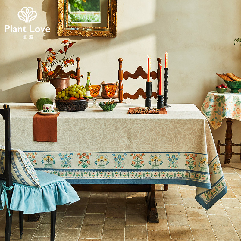 植爱花海桌布防水美式氛围感新中式田园复古台布盖布餐桌布艺定制,居家布艺,桌布,淘宝优惠券,粉丝福利购,淘宝优惠卷