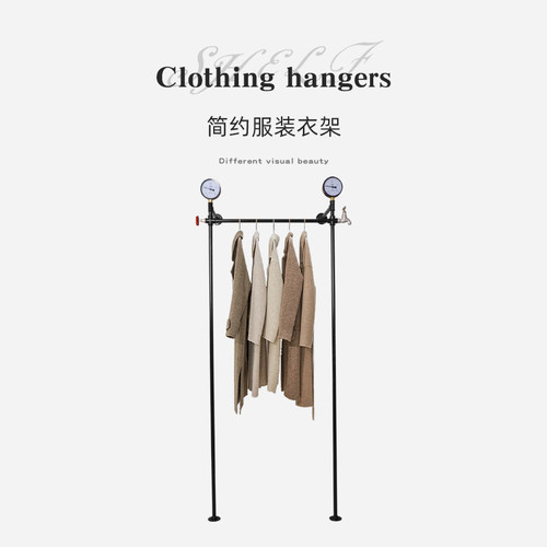 复古衣架落地卧室服装展示架衣帽架创意铁艺男女装服装展示架