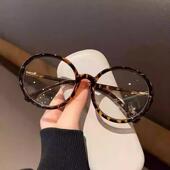 韩版 可爱素颜镜框潮 复古大圆框近视眼镜女防蓝光大脸显瘦网红时尚