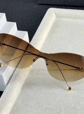 未来科技感连体无框墨镜