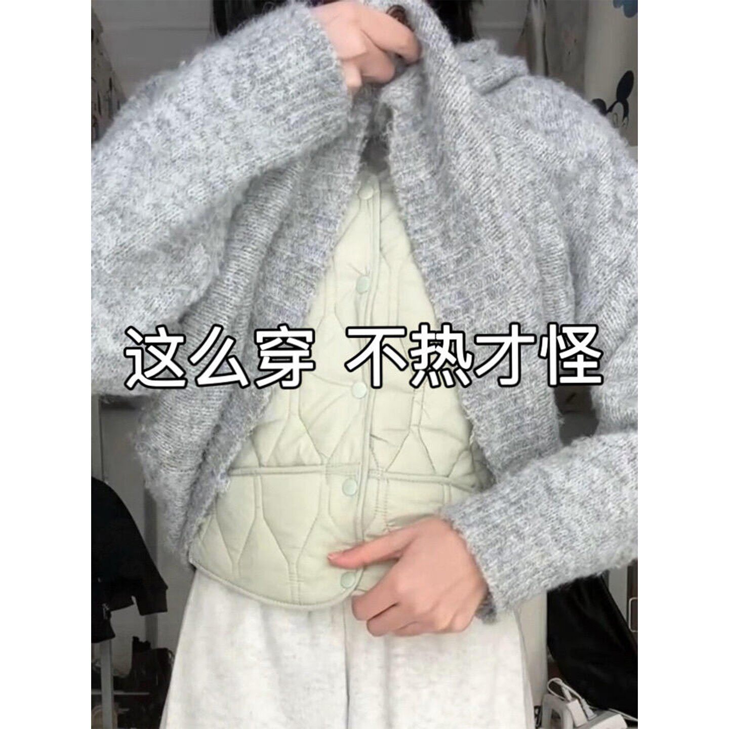加绒羊羔绒马甲女秋冬加厚羽绒棉保暖背心叠穿毛衣打底衫大衣内胆