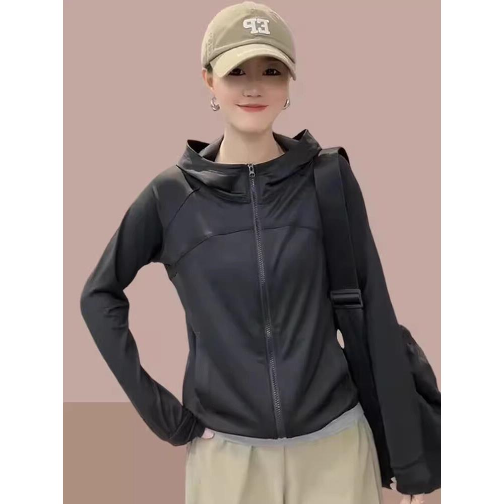 欧货黑色冰丝防晒衣女款夏图片