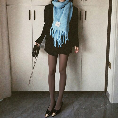美拉德咖色连裤袜女春秋夏