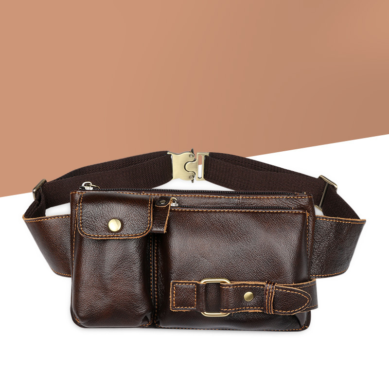 手机包男腰包真皮男式男士横款夏天跑步工作用老人机套腰带运动包