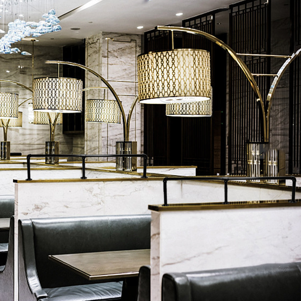 工业风格美式复古管道卡座隔断餐厅火锅店半墙加高铁艺屏风围栏