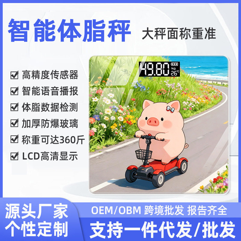 跨境体重秤家用精准电子秤人体称重充电智能小型体脂秤器