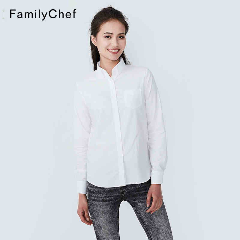 FamilyChef长袖衬衫女职业衬衫工作衬衣正装女白小领衬衫韩范工服