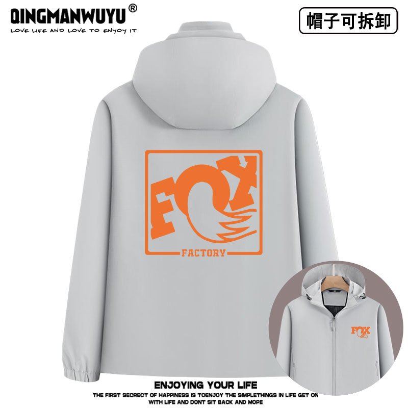 Fox Racing越野摩托车山地自行车骑行福克斯可拆卸帽子单层冲锋衣