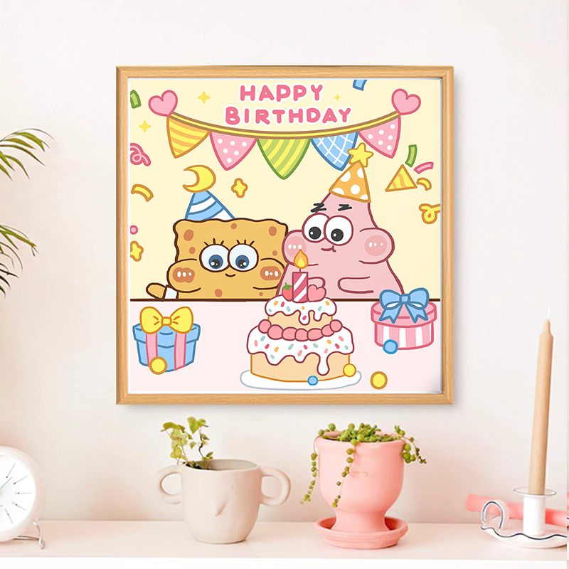 十字绣高级年新款线绣客厅海绵宝宝派大星生日快乐礼物自己绣2025