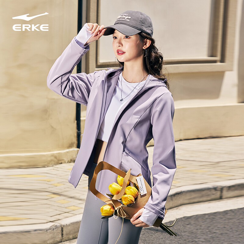 鸿星尔克风衣女2026春季新款女士加绒防风运动服外套女装女款夹克