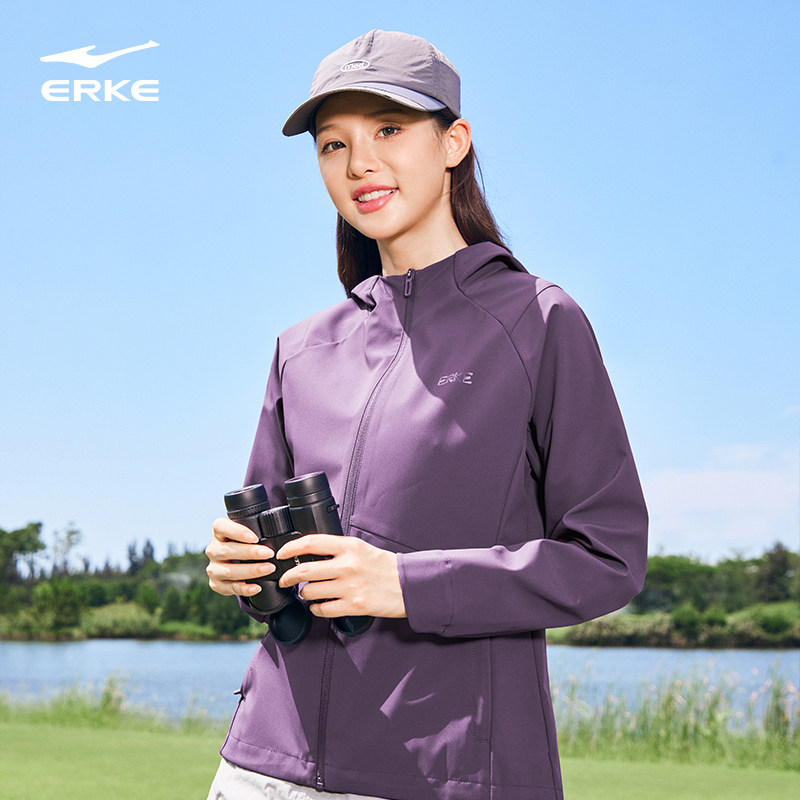 鸿星尔克风衣女2026春季新款女士修身显瘦运动服夹克女款外套女装