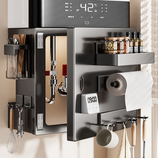 热水器燃气遮挡罩磁吸开门厨房燃气管道装饰洞洞板遮丑壁挂置物架