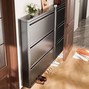 2025新款超薄翻斗鞋柜钢制家用门口极小窄一体靠墙入户玄关柜鞋架