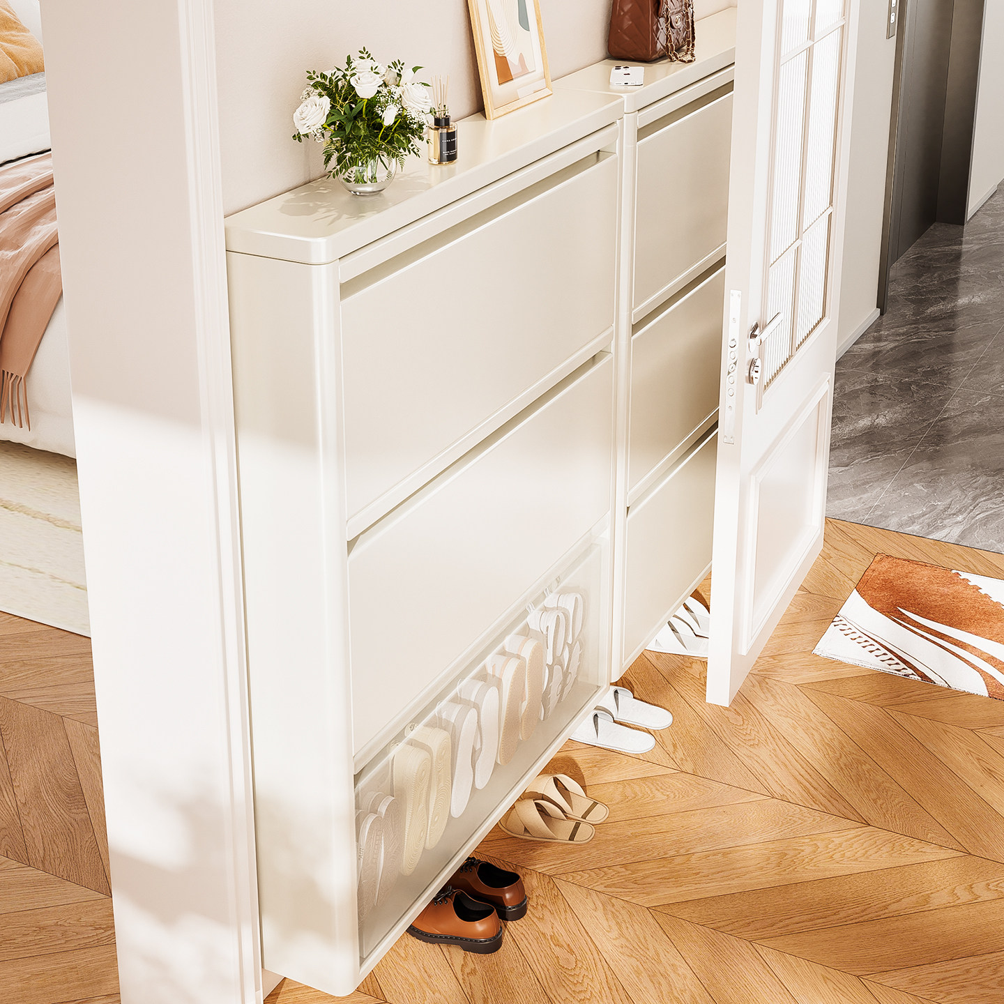 10/12/15超薄鞋柜钢制翻斗家用门口极小窄一体靠墙入户玄关柜鞋架,住宅家具,鞋柜,淘宝优惠券,粉丝福利购,淘宝优惠卷