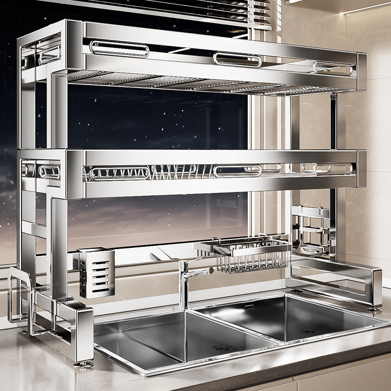 不锈钢厨房水槽置物架洗碗槽多功能水池放碗架盘子沥水架碗碟收纳,厨房/烹饪用具,厨房置物架/置物柜/角架,淘宝优惠券,粉丝福利购,淘宝优惠卷