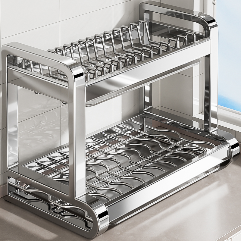 304不锈钢碗碟收纳架厨房多功能置物架放碗架沥水架碗盘碗筷碗柜