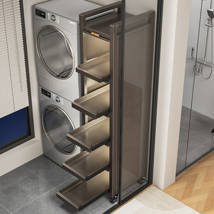 阳台洗衣机侧边夹缝置物架抽拉超极窄款缝隙浴室卫生间收纳储物柜