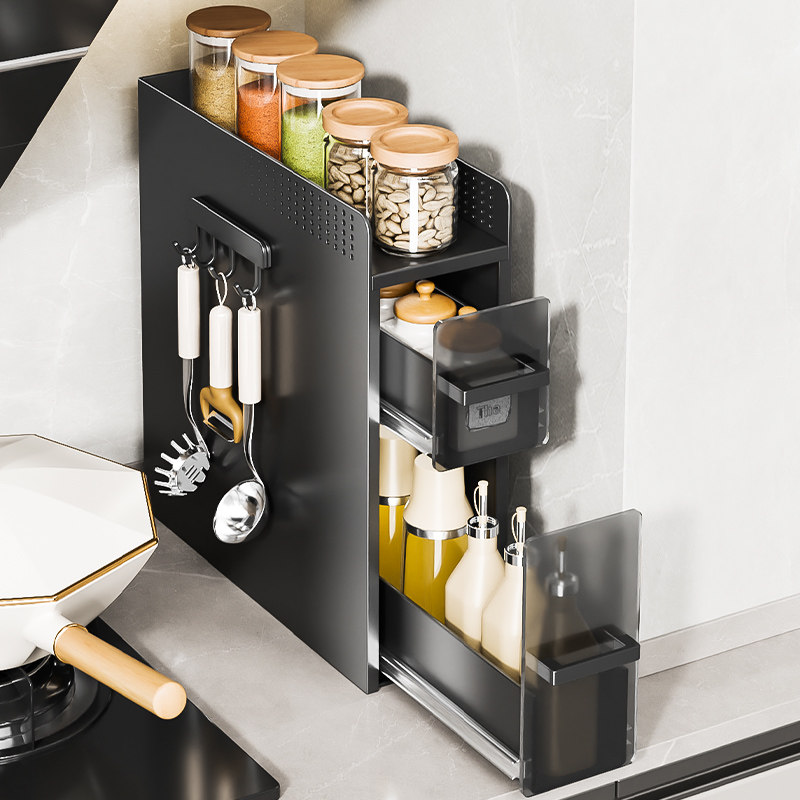 厨房置物架多功能侧面抽拉式抽屉柜极窄边调味品收纳盒台面调料架,厨房/烹饪用具,厨房置物架/置物柜/角架,淘宝优惠券,粉丝福利购,淘宝优惠卷