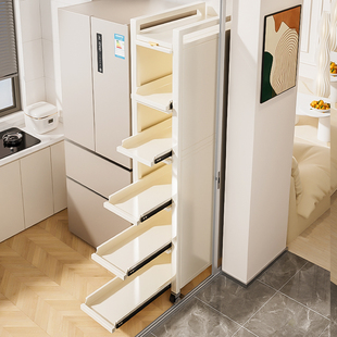 门后窄架冰箱侧边夹缝置物架抽拉超极窄款缝隙拉篮厨房收纳储物柜