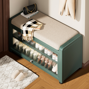 换鞋凳进门口家用入户穿鞋凳新款轻奢高级钢制可坐收纳一体架鞋柜