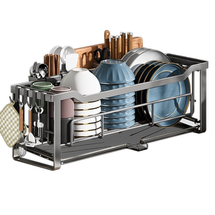 厨房夹缝隙碗碟置物架极超窄款碗盘筷沥水篮水槽边多功能收纳碗架