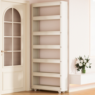 门后窄架夹缝置物架厨房冰箱侧边极窄缝隙收纳柜卫生间抽拉小推车