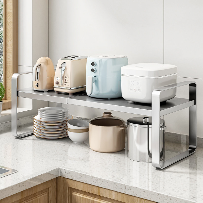 304不锈钢厨房桌面置物架台面分层碗碟调味料隔板收纳架子橱柜内,厨房/烹饪用具,厨房置物架/置物柜/角架,淘宝优惠券,粉丝福利购,淘宝优惠卷