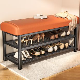 换鞋凳家用可坐鞋柜坐凳一体入户门铁艺轻奢高级感穿鞋凳进门鞋架