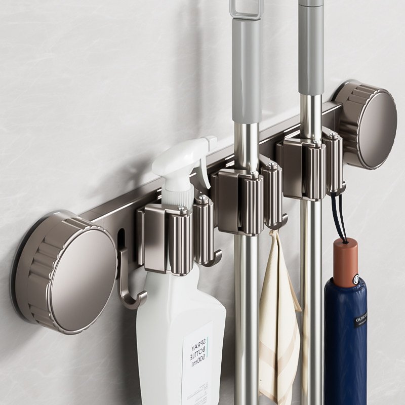 卫生间吸盘拖把壁挂夹浴室免打孔神器固定挂钩扣扫把置物收纳挂架,收纳整理,挂钩/粘钩,淘宝优惠券,粉丝福利购,淘宝优惠卷