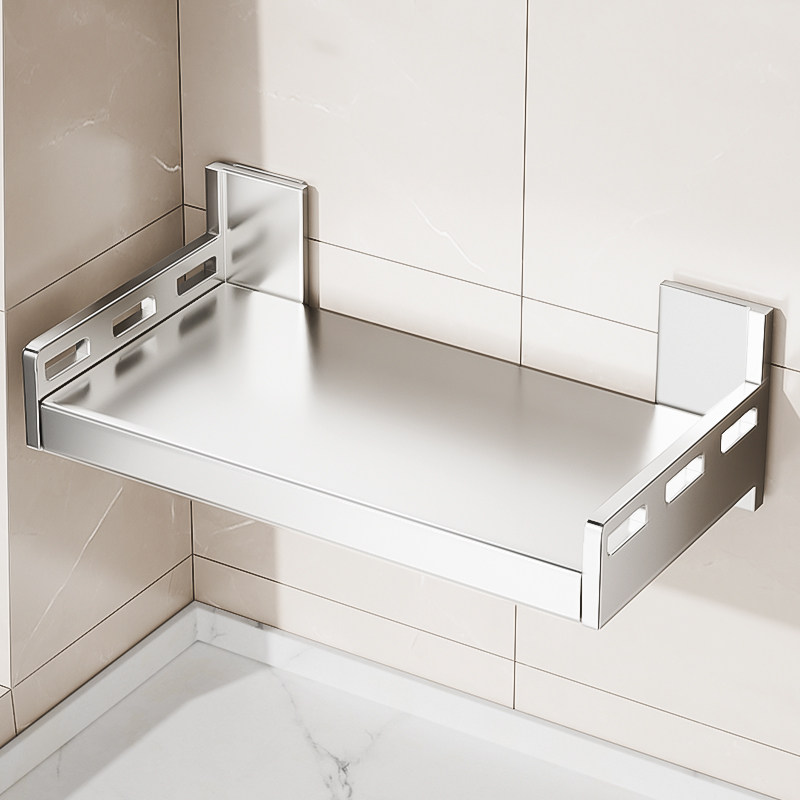 不锈钢厨房微波炉置物架壁挂式多功能免打孔挂墙壁上悬空收纳层架