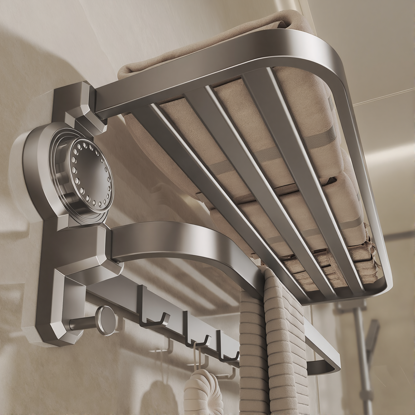 免打孔吸盘毛巾架卫生间浴巾架子浴室置物架一体厕所收纳挂钩挂杆,家装主材,卫浴置物架,淘宝优惠券,粉丝福利购,淘宝优惠卷