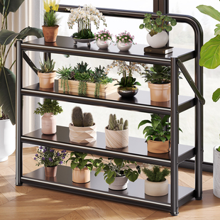 花架置物架阳台花架子客厅落地式可折叠室内多层多肉一体花盆托架