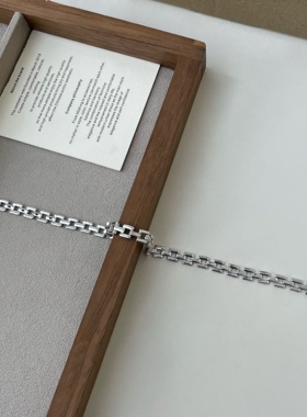 S925纯银镶钻猪鼻子表带手链ins简约轻奢高级感小众设计可调节款