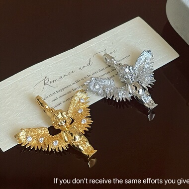 S925纯银丘比特小天使意大利精工吊坠高档精致高级感小众设计感