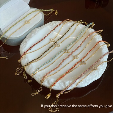 S925纯银四叶草手链女双层叠戴简约百搭手绳时尚轻奢高版本