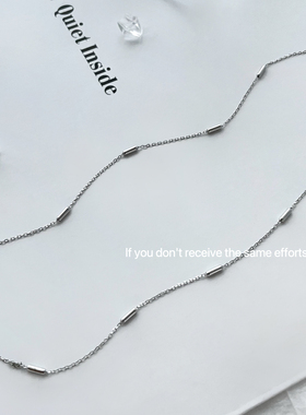 S925纯银圆柱体间隔细闪韩系项链
