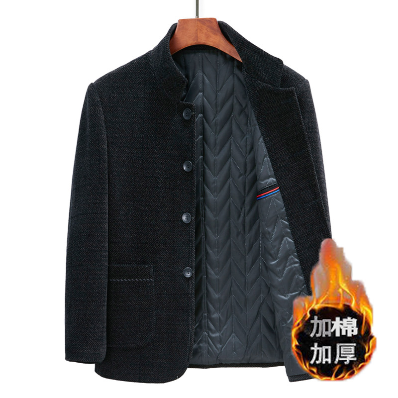 男装秋冬毛呢大衣雪呢尔加棉加厚